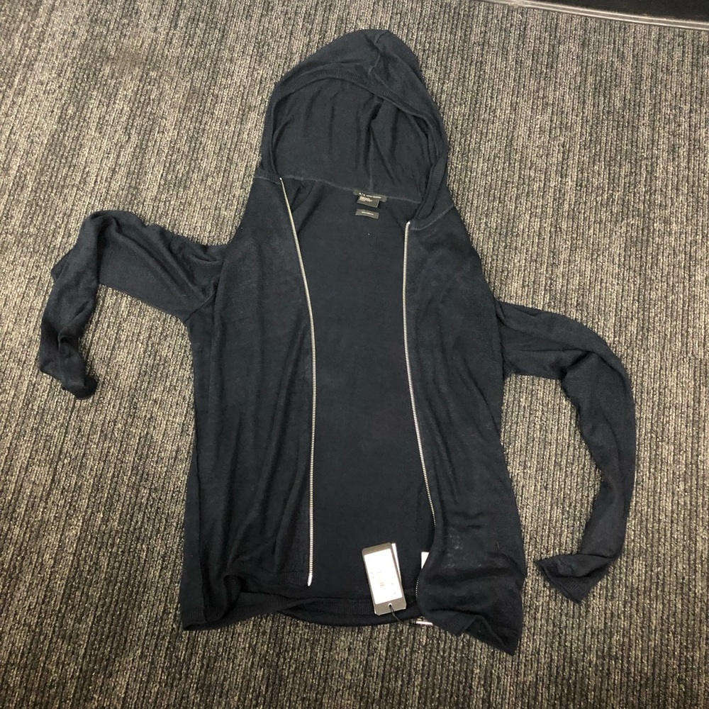 Navy Blue NWT Armani Exchange Med Hooded Cardigan